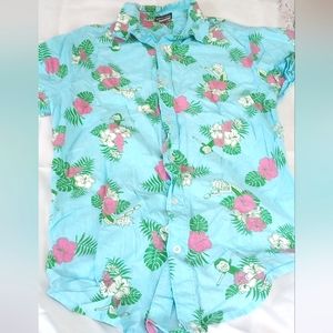 Rick and Morty Hawaiian shirt, men's small, button up